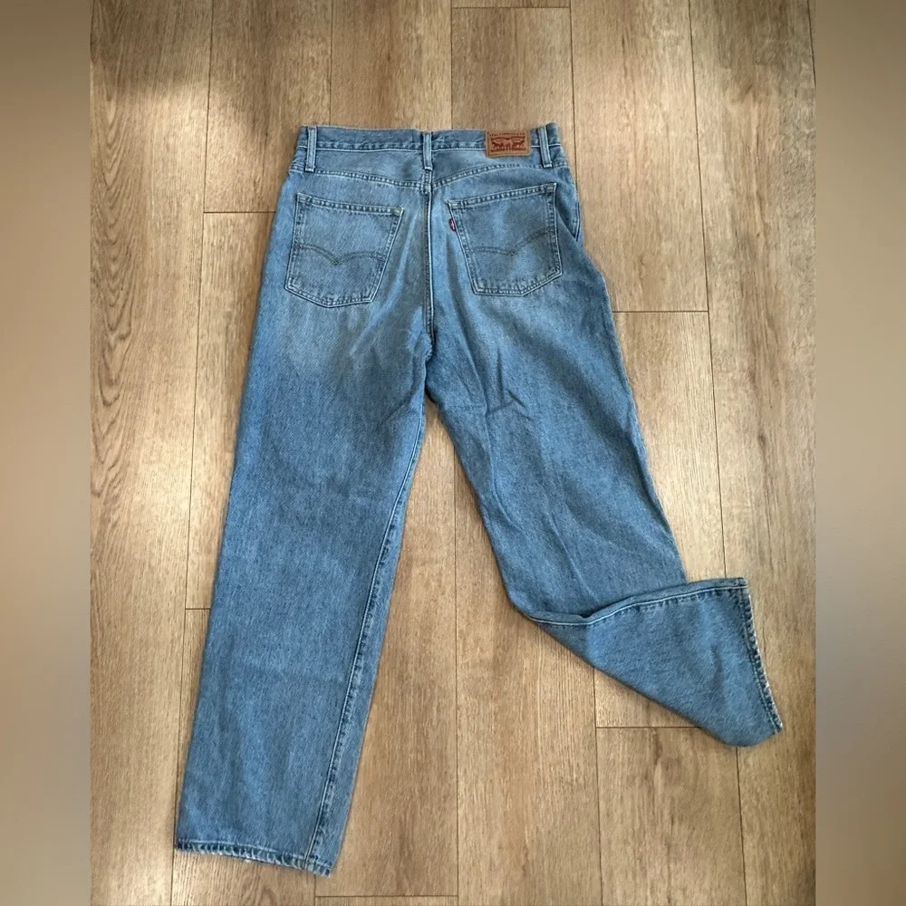 Levi’s 94 Baggy Straight Jeans 30x29.5 Distressed High Rise Light Wash - Picture 2 of 3
